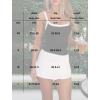 imageGolf Skort Tennis Mini Skirt for Women Mid Waisted Self Tie Strap Front Slit Wrap Skirt Cute Short Skirt with ShortsBlack