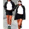 imageGolf Skort Tennis Mini Skirt for Women Mid Waisted Self Tie Strap Front Slit Wrap Skirt Cute Short Skirt with ShortsBlack