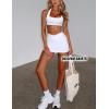 imageHigh Waisted Golf Skort Tennis Skirt for Women Bodycon Mini Skirt Short Pickleball Athletic Skirt with ShortsWhite
