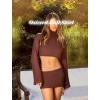 imageKnit Bodycon Mini Skirts for Women High Waisted Fold Over Low Rise Y2k Cute Short Skirt Wrap Pencil Skirt SkortBrown
