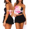 imageLace Ruffle Mini Skirts for Women High Waisted Pleated Skort Micro Skirt Y2k Cute Short Skirt with ShortsBlack