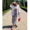imageLeopard Print Maxi Skirts for Women Bodycon High Waisted ALine Vacation Mesh Long Slit SkirtBlack