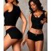 imageLow Rise Booty Shorts Micro Mini Pajamas Shorts for Women Cute Boy Short Side Slit Ruched Lounge Pj BottomsBlack