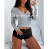 imageLow Rise Booty Shorts Micro Mini Pajamas Shorts for Women Cute Boy Short Side Slit Ruched Lounge Pj BottomsBlack