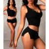 imageLow Rise Booty Shorts Micro Mini Pajamas Shorts for Women Cute Boy Short Side Slit Ruched Lounge Pj BottomsBlack