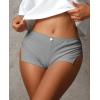 imageLow Rise Booty Shorts Micro Mini Pajamas Shorts for Women Cute Boy Short Side Slit Ruched Lounge Pj BottomsGrey