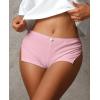 imageLow Rise Booty Shorts Micro Mini Pajamas Shorts for Women Cute Boy Short Side Slit Ruched Lounge Pj BottomsLight Pink