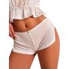 imageLow Rise Booty Shorts Micro Mini Pajamas Shorts for Women Cute Boy Short Side Slit Ruched Lounge Pj BottomsWhite