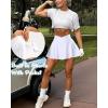 imageWomen Golf Skort Tennis Skirt with Pockets Shorts High Waisted Pleated Mini Skirt Athletic Skorts Pickleball SkirtsB1 Everyday Mini Skirts Bright White