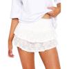 imageLace Ruffle Mini Skirts for Women High Waisted Pleated Skort Micro Skirt Y2k Cute Short Skirt with ShortsWhite