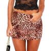 imageLace Trim Bodycon Mini Skirts for Women High Waisted Y2k Cute Short Skirt Wrap Pencil Skirt Mini Skort BlackLeopard Print