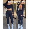 imageBackless Workout Tops for Women Long Sleeve Gym Shirts Open Back Crop Top Cute Going Out Tops Yoga Athletic TopsA1 Long Sleeve Workout Top Black