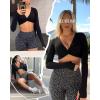 imageBackless Workout Tops for Women Long Sleeve Gym Shirts Open Back Crop Top Cute Going Out Tops Yoga Athletic TopsA2 Twist Long Sleeve Crop Top Black