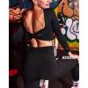 imageBackless Workout Tops for Women Long Sleeve Gym Shirts Open Back Crop Top Cute Going Out Tops Yoga Athletic TopsA2 Twist Long Sleeve Crop Top Black