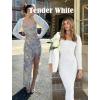 imageChunky Knit Bolero Shrug Cardigan Sweater for Women Fall Open Front Long Arm Sleeve Cropped Cardigan Y2k Loose SueterBeige White