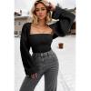imageChunky Knit Bolero Shrug Cardigan Sweater for Women Fall Open Front Long Arm Sleeve Cropped Cardigan Y2k Loose SueterBlack