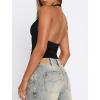imageHalter V Neck Going Out Tops for Women Cute Club Rave Top Backless Twist Sleeveless Off Shoulder Crop Tank Top SexyBlack