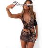 imageHalter V Neck Going Out Tops for Women Cute Club Rave Top Backless Twist Sleeveless Off Shoulder Crop Tank Top SexyLeopard Print