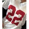 imageOversized Jersey Shirts for Women Y2k Blokette Tops V Neck Number Graphic Tees Short Sleeve TShirt Black WhiteWhite Red