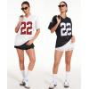 imageOversized Jersey Shirts for Women Y2k Blokette Tops V Neck Number Graphic Tees Short Sleeve TShirt Black WhiteWhite Red