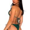 imageString Bikini Tops for Women Bathing Suit Swim Tops Sexy Triangle Bikini Top Black02 Dark Green