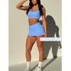 imageTwo Piece Tennis Skirt Sets for Women 2 Piece Mini Skirt Set Going Out Golf Skort Athletic Skirt Pickleball Outfit01a1 2 Piece Mini Skirt Sets Blue