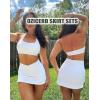 imageTwo Piece Tennis Skirt Sets for Women 2 Piece Mini Skirt Set Going Out Golf Skort Athletic Skirt Pickleball Outfit01a1 2 Piece Mini Skirt Sets White