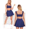 imageTwo Piece Tennis Skirt Sets for Women 2 Piece Mini Skirt Set Going Out Golf Skort Athletic Skirt Pickleball Outfit01b1 2 Piece Skirt Set Navy Blue