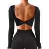 A2- Twist Long Sleeve Crop Top- Black