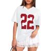 imageOversized Jersey Shirts for Women Y2k Blokette Tops V Neck Number Graphic Tees Short Sleeve TShirt Black WhiteWhite Red