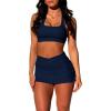 imageTwo Piece Tennis Skirt Sets for Women 2 Piece Mini Skirt Set Going Out Golf Skort Athletic Skirt Pickleball Outfit01a1 2 Piece Mini Skirt Sets Blue Navy