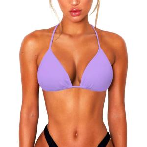 imageString Bikini Tops for Women Bathing Suit Swim Tops Sexy Triangle Bikini Top Black02 Purple