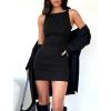 imageBoat Neck Bodycon Mini Dresses for Women Going Out Dress Summer Sleeveless Short Elegant Club Cocktail Party DressBlack