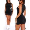 imageBoat Neck Bodycon Mini Dresses for Women Going Out Dress Summer Sleeveless Short Elegant Club Cocktail Party DressBlack