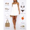 imageFlowy Short Sundress Mini Babydoll Dresses for Women Going Out Tiered Ruffle Beach Spaghetti Strap Swing Dress Cute2 White