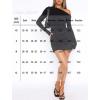 imageLong Sleeve Bodycon Off The Shoulder Dresses for Women Casual Fall Going Out Club Party Short Mini Dress Cute RuchedBlack