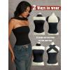 imageStrapless Halter Tube Top Backless Going Out Tops for Women Cute Club Rave Top Off Shoulder Open Back Bandeau ShirtsBlack