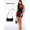 imageSummer Tube Mini Dresses for Women Trendy Y2k Ruched Going Out Club Rave Outfit Bodycon Short Bandeau DressBlack Fire Red