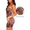 imageSummer Tube Mini Dresses for Women Trendy Y2k Ruched Going Out Club Rave Outfit Bodycon Short Bandeau DressBrown Leopard Print