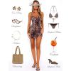 imageSummer Tube Mini Dresses for Women Trendy Y2k Ruched Going Out Club Rave Outfit Bodycon Short Bandeau DressCheetah Print