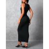 imageBoat Neck Bodycon Maxi Dresses for Women Sleeveless Summer Casual Cocktail Party Club Rave Going Out Long DressBlack