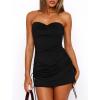 imageBodycon Tube Mini Dresses for Women Going Out Dress Twist Ruched Summer Short Rave Club Dress Cocktail Party DressesBlack