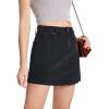 imageTapata Skorts Skirts for Women High Waisted Denim Mini Casual Stretchy Jean Skirt Slit with ShortsBlack
