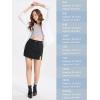 imageTapata Skorts Skirts for Women High Waisted Denim Mini Casual Stretchy Jean Skirt Slit with ShortsBlack