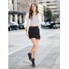 imageTapata Skorts Skirts for Women High Waisted Denim Mini Casual Stretchy Jean Skirt Slit with ShortsBlack