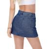imageTapata Skorts Skirts for Women High Waisted Denim Mini Casual Stretchy Jean Skirt Slit with ShortsDark Blue