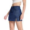 imageTapata Skorts Skirts for Women High Waisted Denim Mini Casual Stretchy Jean Skirt Slit with ShortsDark Blue