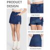 imageTapata Skorts Skirts for Women High Waisted Denim Mini Casual Stretchy Jean Skirt Slit with ShortsDark Blue