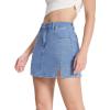 imageTapata Skorts Skirts for Women High Waisted Denim Mini Casual Stretchy Jean Skirt Slit with ShortsLight Blue