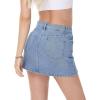 imageTapata Skorts Skirts for Women High Waisted Denim Mini Casual Stretchy Jean Skirt Slit with ShortsLight Blue
